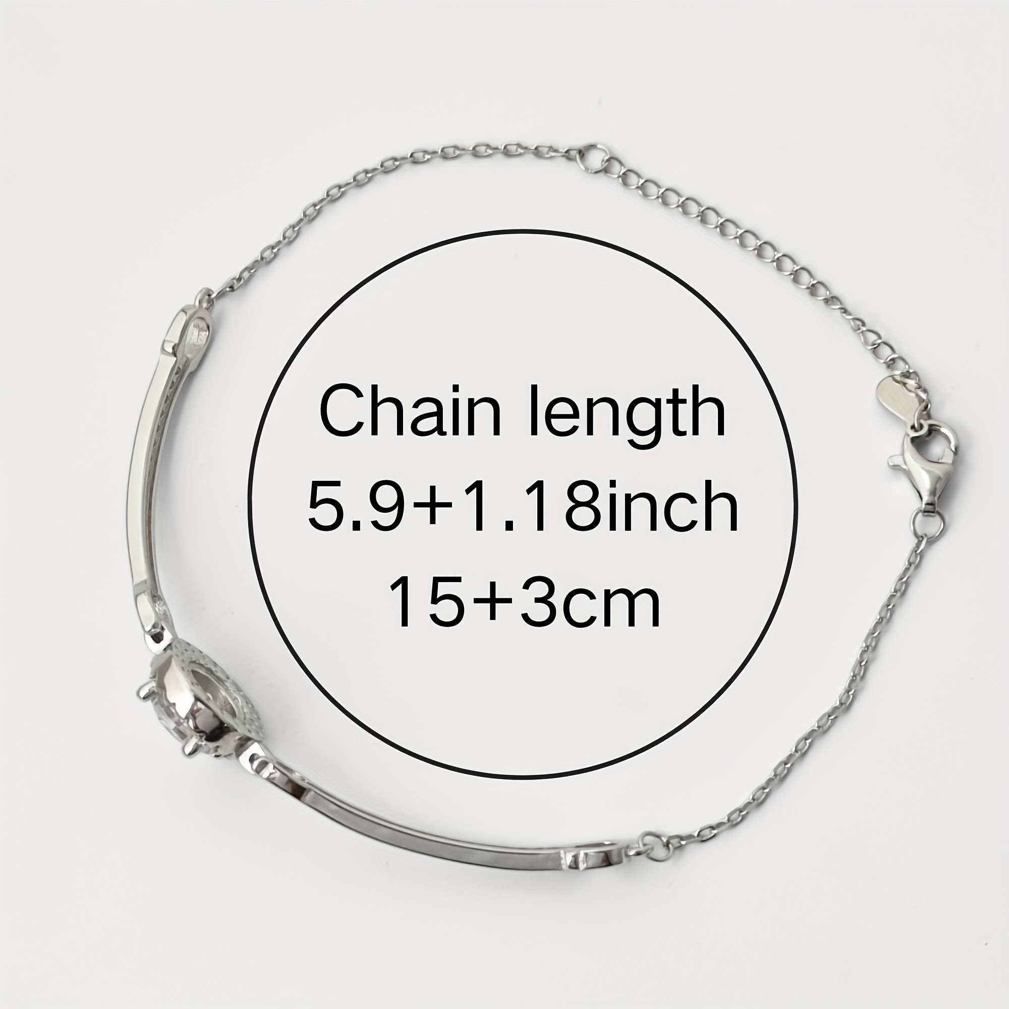 S925 Silver Sun Bracelet with Clear Zirconia Charm